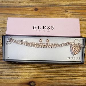 GUESS charm bracelet and earring set